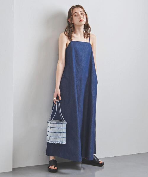 美品❁23ss SACRA リネン混 キャミソールワンピース サクラ 38 美品❁23ss SACRA リネン混 キャミソールワンピース サクラ 38