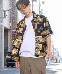 ZIP FIVE | 古着風 ヴィンテージ リラックスレーヨン半袖柄シャツ(シャツ/ブラウス)