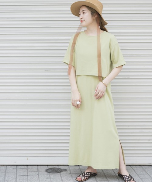 ITEMS URBANRESEARCH（アイテムズ アーバンリサーチ）の「カットセットワンピース（ワンピース・レディース・チャコールグレー/オフホワイト/ライトカーキ/グレー系その他・FREE）」の4枚目の写真