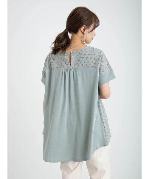 earth music&ecology（アースミュージックアンドエコロジー）の「フロントアイレットレースカットソー ＊（Tシャツ/カットソー・レディース・ネイビー/オフホワイト/イエロー/ミント/ピンクベージュ・FREE）」の12枚目の写真