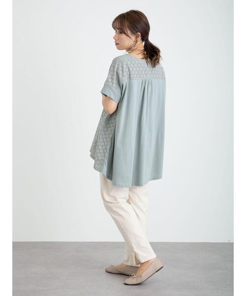 earth music&ecology（アースミュージックアンドエコロジー）の「フロントアイレットレースカットソー ＊（Tシャツ/カットソー・レディース・ネイビー/オフホワイト/イエロー/ミント/ピンクベージュ・FREE）」の15枚目の写真