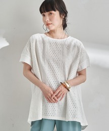 earth music&ecology | フロントアイレットレースカットソー ＊(Tシャツ/カットソー)