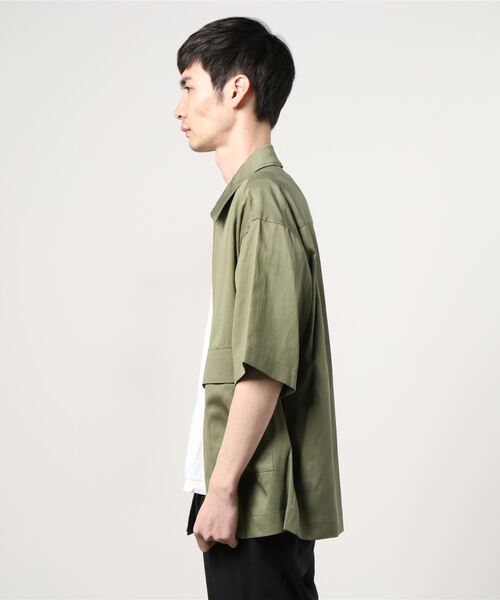 STUDIOUS SELECT（ステュディオスセレクト）の「STUDIOUS別注 ジップアップハーフスリーブCPOシャツ（シャツ/ブラウス・メンズ・ベージュ/ブラック/カーキ/ネイビー・1/2/3）」の7枚目の写真