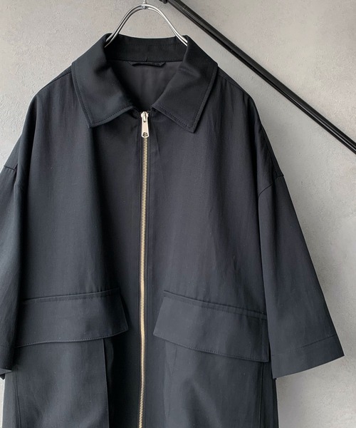 STUDIOUS SELECT（ステュディオスセレクト）の「STUDIOUS別注 ジップアップハーフスリーブCPOシャツ（シャツ/ブラウス・メンズ・ベージュ/ブラック/カーキ/ネイビー・1/2/3）」の16枚目の写真