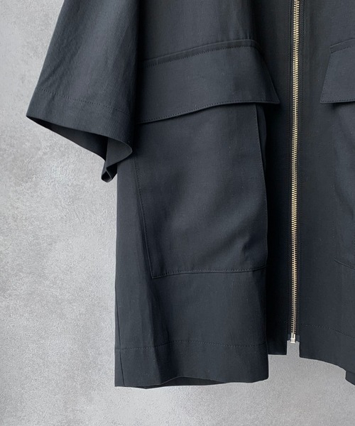 STUDIOUS SELECT（ステュディオスセレクト）の「STUDIOUS別注 ジップアップハーフスリーブCPOシャツ（シャツ/ブラウス・メンズ・ベージュ/ブラック/カーキ/ネイビー・1/2/3）」の17枚目の写真