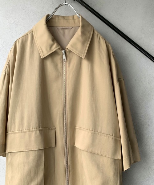 STUDIOUS SELECT（ステュディオスセレクト）の「STUDIOUS別注 ジップアップハーフスリーブCPOシャツ（シャツ/ブラウス・メンズ・ベージュ/ブラック/カーキ/ネイビー・1/2/3）」の18枚目の写真