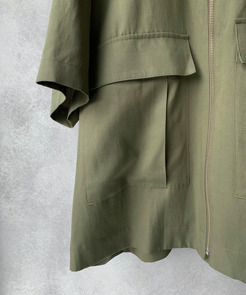 STUDIOUS SELECT（ステュディオスセレクト）の「STUDIOUS別注 ジップアップハーフスリーブCPOシャツ（シャツ/ブラウス・メンズ・ベージュ/ブラック/カーキ/ネイビー・1/2/3）」の21枚目の写真