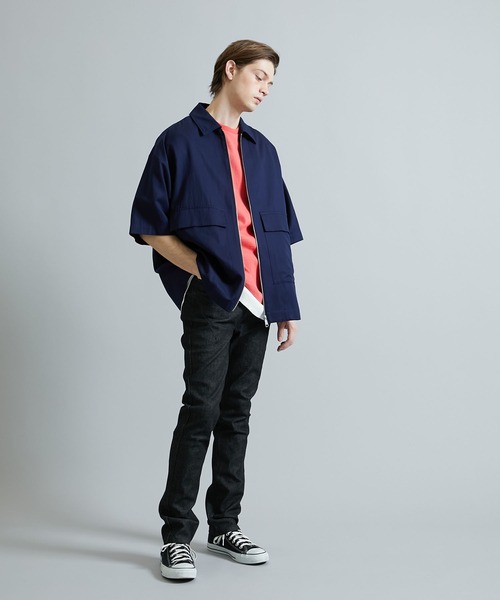 STUDIOUS SELECT（ステュディオスセレクト）の「STUDIOUS別注 ジップアップハーフスリーブCPOシャツ（シャツ/ブラウス・メンズ・ベージュ/ブラック/カーキ/ネイビー・1/2/3）」の15枚目の写真