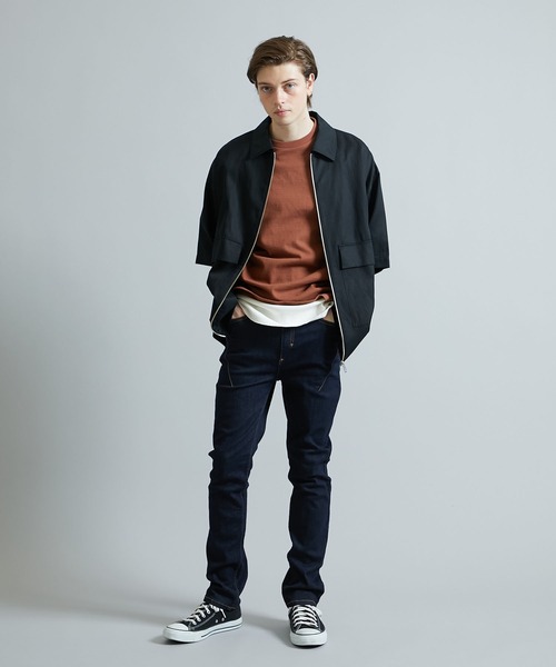 STUDIOUS SELECT（ステュディオスセレクト）の「STUDIOUS別注 ジップアップハーフスリーブCPOシャツ（シャツ/ブラウス・メンズ・ベージュ/ブラック/カーキ/ネイビー・1/2/3）」の9枚目の写真