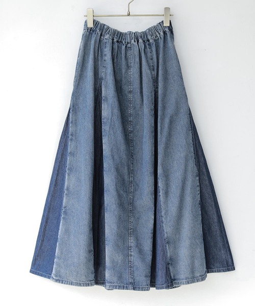 osharewalker（オシャレウォーカー）の「【廃盤】『パネル切替デニムフレアスカート』（デニムスカート・レディース・ブルー/ブラック・FREE）」の14枚目の写真