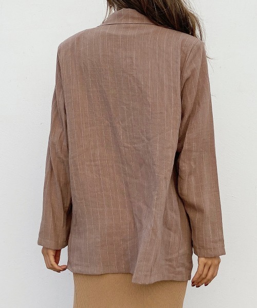 esutoreja(エストレジャ)の「ストライプジャケット(テーラードジャケット・レディース・ブラウン/オフホワイト・FREE)」の18枚目の写真
