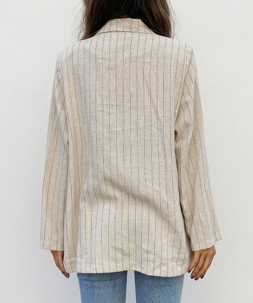 esutoreja(エストレジャ)の「ストライプジャケット(テーラードジャケット・レディース・ブラウン/オフホワイト・FREE)」の22枚目の写真