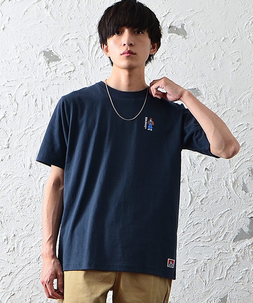 MinoriTY(マイノリティ)の「【BENDAVIS】ミニゴリラ刺繍半袖Tシャツ ロゴTシャツ メンズ 夏服(Tシャツ/カットソー・メンズ・ホワイト/ネイビー/ブラック/ベージュ・M/L)」の4枚目の写真