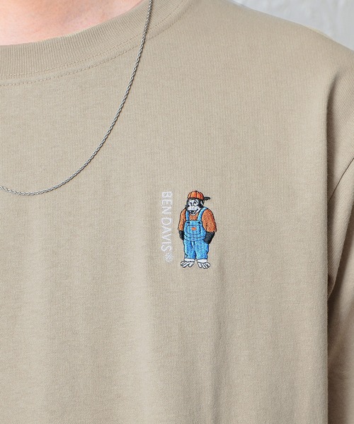 MinoriTY(マイノリティ)の「【BENDAVIS】ミニゴリラ刺繍半袖Tシャツ ロゴTシャツ メンズ 夏服(Tシャツ/カットソー・メンズ・ホワイト/ネイビー/ブラック/ベージュ・M/L)」の15枚目の写真