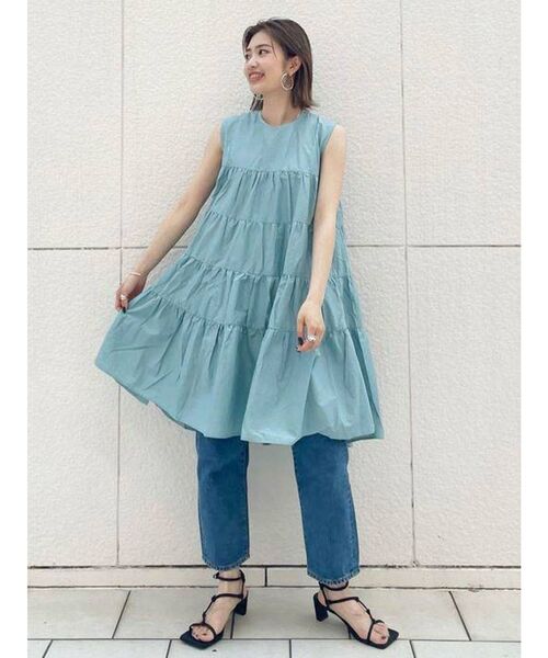 Ungrid（アングリッド）の「ノースリティアードワンピース（ワンピース・レディース・ブラック/オフホワイト/ブルー/サーモンピンク・FREE）」の9枚目の写真