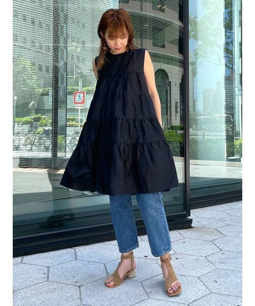 Ungrid（アングリッド）の「ノースリティアードワンピース（ワンピース・レディース・ブラック/オフホワイト/ブルー/サーモンピンク・FREE）」の14枚目の写真