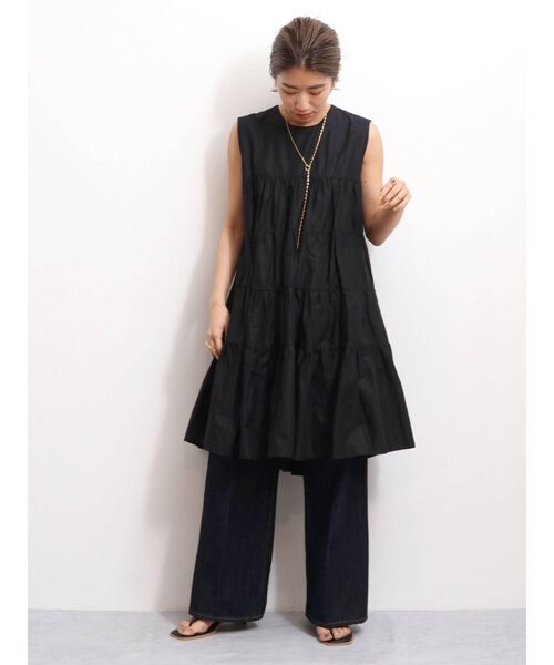 Ungrid（アングリッド）の「ノースリティアードワンピース（ワンピース・レディース・ブラック/オフホワイト/ブルー/サーモンピンク・FREE）」の17枚目の写真