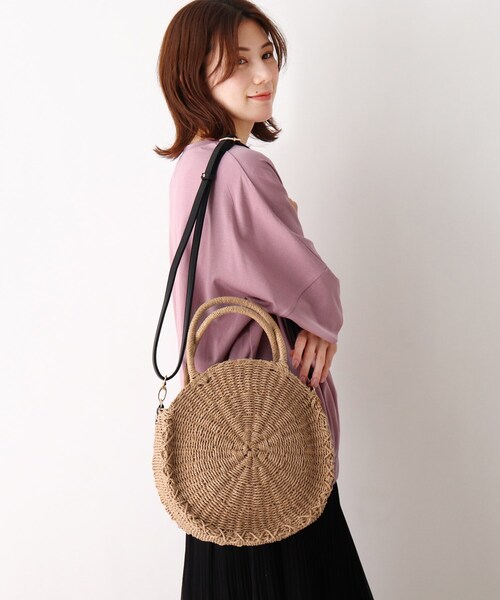 SHOO・LA・RUE（シューラルー）の「◆【抗菌防臭】ペーパーサークルトート（トートバッグ・レディース・ナチュラル/ベージュ・00）」の4枚目の写真