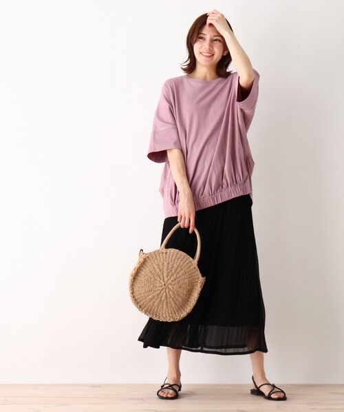 SHOO・LA・RUE（シューラルー）の「◆【抗菌防臭】ペーパーサークルトート（トートバッグ・レディース・ナチュラル/ベージュ・00）」の12枚目の写真