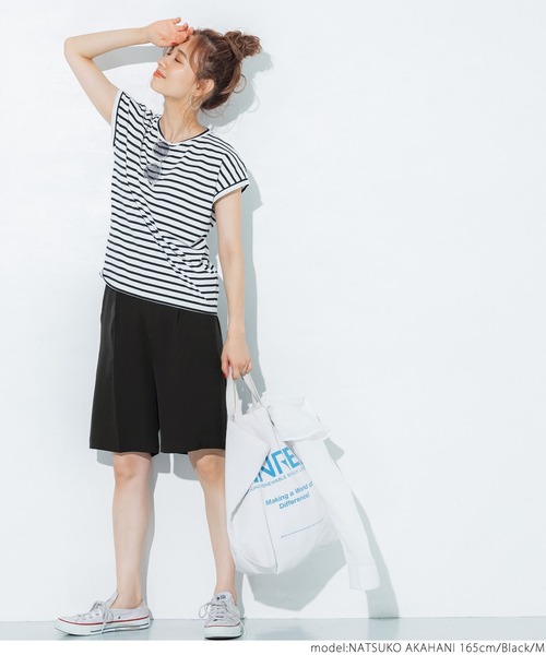 coca（coca）（コカ）の「センタープレスハーフパンツ（その他パンツ・レディース・ブラック/ブラウン・M/L）」の6枚目の写真