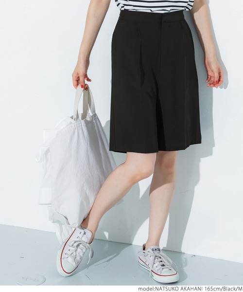 coca（coca）（コカ）の「センタープレスハーフパンツ（その他パンツ・レディース・ブラック/ブラウン・M/L）」の9枚目の写真