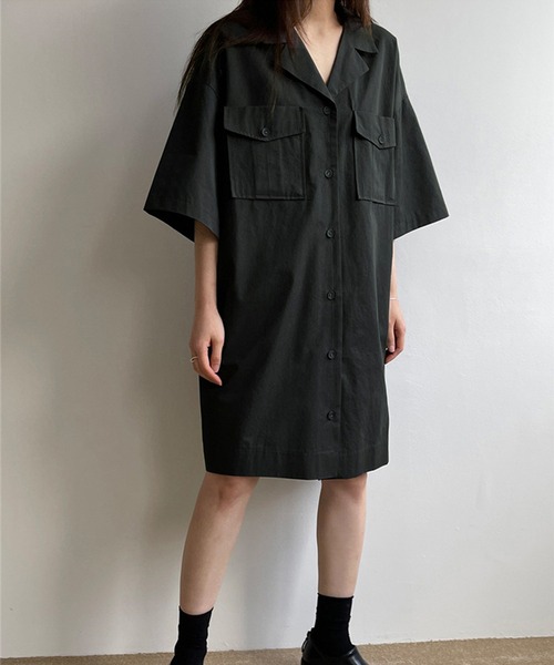 韓国風 テーラード襟シャツワンピース ワンピース Aimoha アイモハ のファッション通販 Zozotown