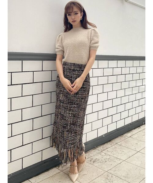 RESEXXY（リゼクシー）の「シャギーニットトップス（ニット/セーター・レディース・ホワイト/ブラック/ベージュ・FREE）」の8枚目の写真