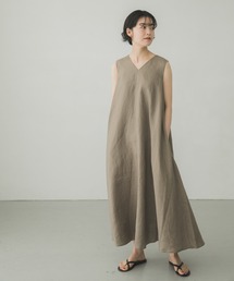 かぐれ | リネンノースリーブAラインワンピース(ワンピース)