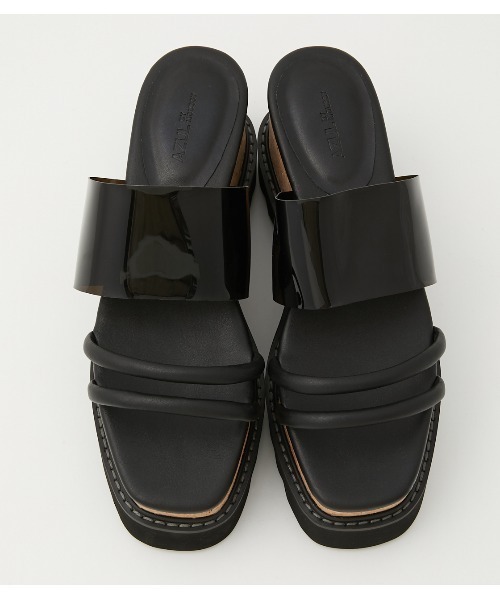 AZUL by moussy（アズールバイマウジー）の「SHARK SOLE CORK HEEL SANDALS（サンダル・レディース・ブラック系その他/ブラック・MEDIUM/LARGE/SMALL）」の14枚目の写真