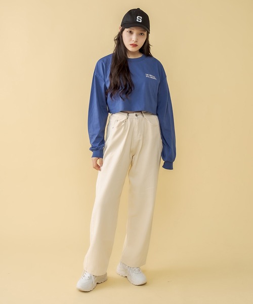 RASVOA(ラスボア)の「ホックタックカラーデニム(デニムパンツ・レディース・ブラック/グリーン/アイボリー・FREE)」の5枚目の写真