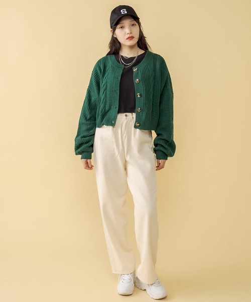 RASVOA(ラスボア)の「ホックタックカラーデニム(デニムパンツ・レディース・ブラック/グリーン/アイボリー・FREE)」の10枚目の写真