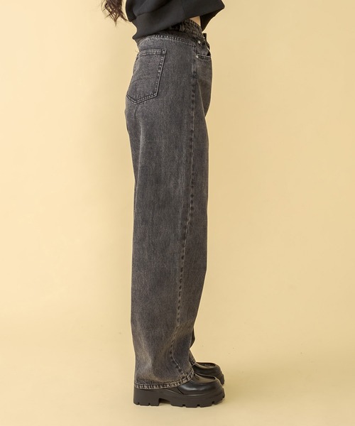 RASVOA(ラスボア)の「ホックタックカラーデニム(デニムパンツ・レディース・ブラック/グリーン/アイボリー・FREE)」の11枚目の写真