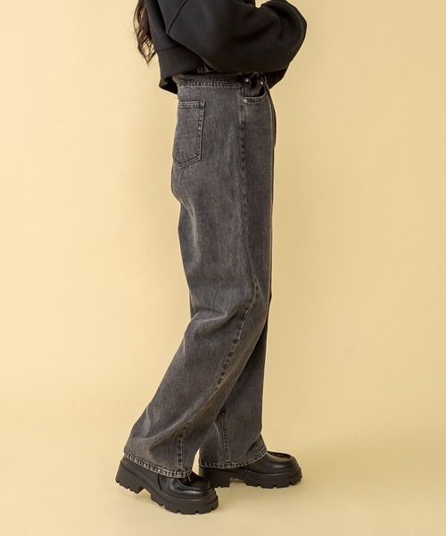 RASVOA(ラスボア)の「ホックタックカラーデニム(デニムパンツ・レディース・ブラック/グリーン/アイボリー・FREE)」の8枚目の写真