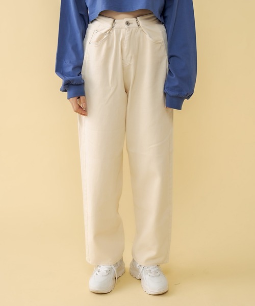 RASVOA(ラスボア)の「ホックタックカラーデニム(デニムパンツ・レディース・ブラック/グリーン/アイボリー・FREE)」の16枚目の写真