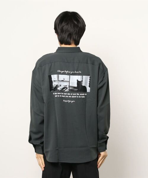 Naive magic(ナイーブマジック)の「【a】ナチュラルストレッチ バックプリント/バック刺しゅうシャツ(シャツ/ブラウス・メンズ・ブルー/ブラック系その他/チャコールグレー/ブルー系その他/ホワイト系その他/ホワイト/マルチ/ベージュ系その他/ブラック・LARGE/X-LARGE/MEDIUM)」の16枚目の写真