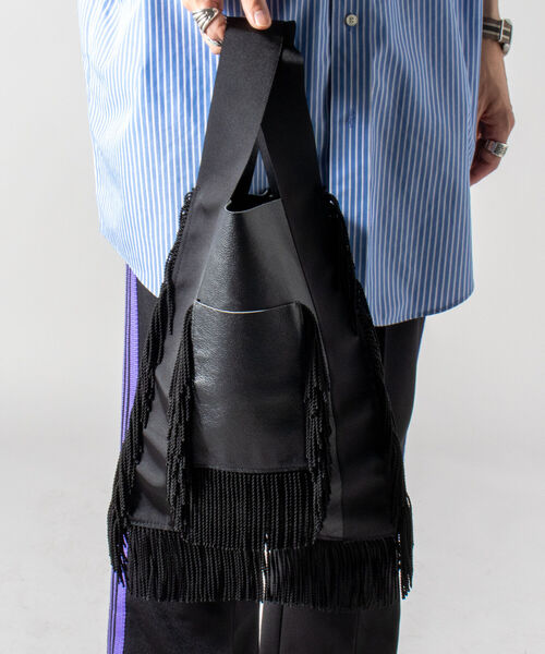 GLOSTER（グロスター）の「【GLOSTER/グロスター】JAPAN MADE リメイクレザー ショッパーバッグ（ハンドバッグ・メンズ・ブラック・FREE）」の2枚目の写真