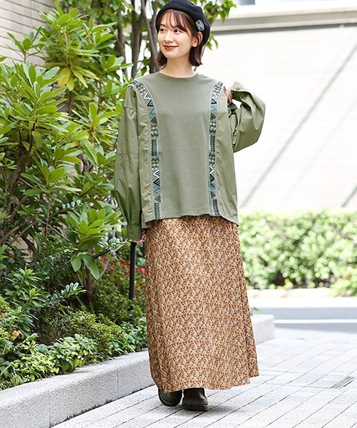 チチカカ(チチカカ)の「異素材コンビメヒコ刺繍プルオーバー(シャツ/ブラウス・レディース・カーキ/レッド/ベージュ・FREE)」の5枚目の写真