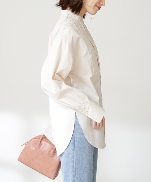 N.（N. Natural Beauty Basic）（エヌエヌナチュラルビューティーベーシック）の「◆キルティングビブチュニックブラウス（シャツ/ブラウス・レディース・ブラウン系その他/クリーム/グリーン・MEDIUM）」の4枚目の写真