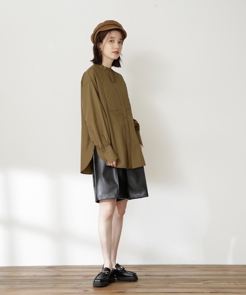 N.（N. Natural Beauty Basic）（エヌエヌナチュラルビューティーベーシック）の「◆キルティングビブチュニックブラウス（シャツ/ブラウス・レディース・ブラウン系その他/クリーム/グリーン・MEDIUM）」の11枚目の写真