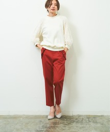 HERENCIA | 【WEB限定商品】ポケットフリル 20sストレッチ チノ スリム パンツ(チノパンツ)