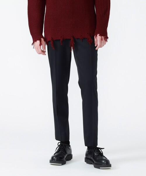 Education from Youngmachines（エデュケーションフロムヤングマシーン）の「【Education from Youngmachines】タック トラウザーズ（スラックス・メンズ・ブラック/グリーン・M/S/L）」の2枚目の写真