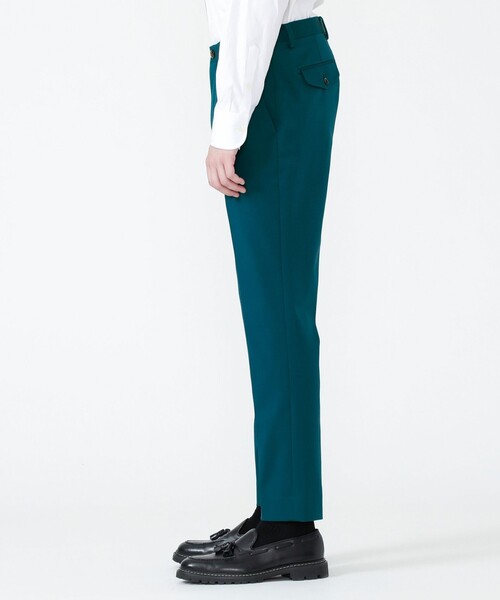 Education from Youngmachines（エデュケーションフロムヤングマシーン）の「【Education from Youngmachines】タック トラウザーズ（スラックス・メンズ・ブラック/グリーン・M/S/L）」の8枚目の写真