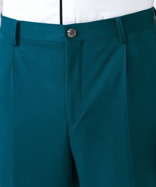 Education from Youngmachines（エデュケーションフロムヤングマシーン）の「【Education from Youngmachines】タック トラウザーズ（スラックス・メンズ・ブラック/グリーン・M/S/L）」の10枚目の写真