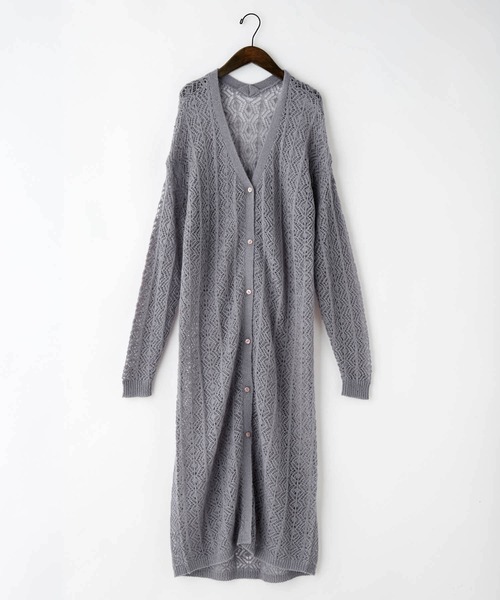 forksy.】モヘアタッチレース編みニット2WAY カーディガンワンピース