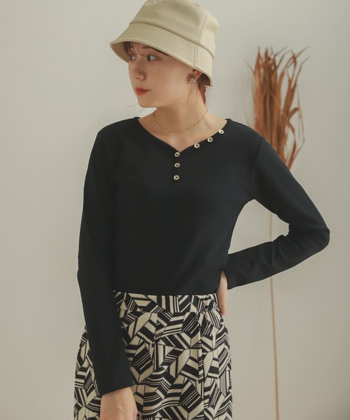 セール ボタンディテールトップ Tシャツ カットソー Sense Of Place By Urban Research センスオブプレイスバイアーバンリサーチ のファッション通販 Zozotown