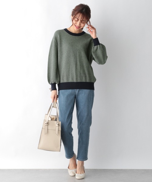 GLOBAL WORK(グローバルワーク)の「トリプルイージー柄ニット/952701(ニット/セーター・レディース・ホワイト系その他/ベージュ系その他/グリーン系その他・MEDIUM/LARGE)」の9枚目の写真