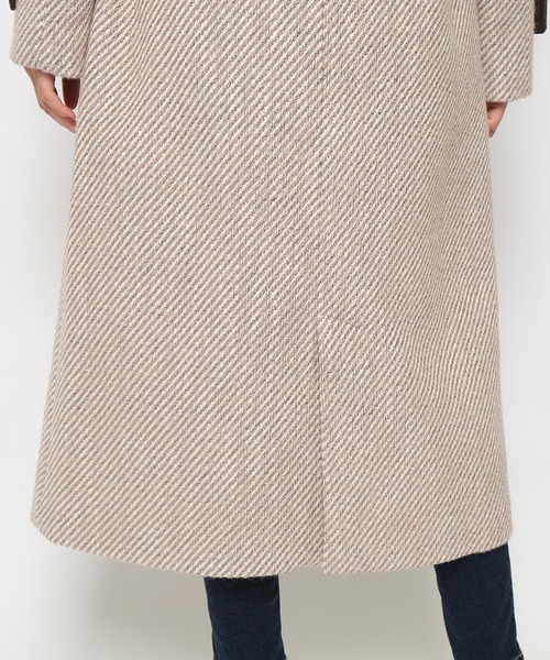 SPIRALGIRL（スパイラルガール）の「ヘリンボーンダブルボタンコート（トレンチコート・レディース・グレー/ベージュ・FREE）」の19枚目の写真