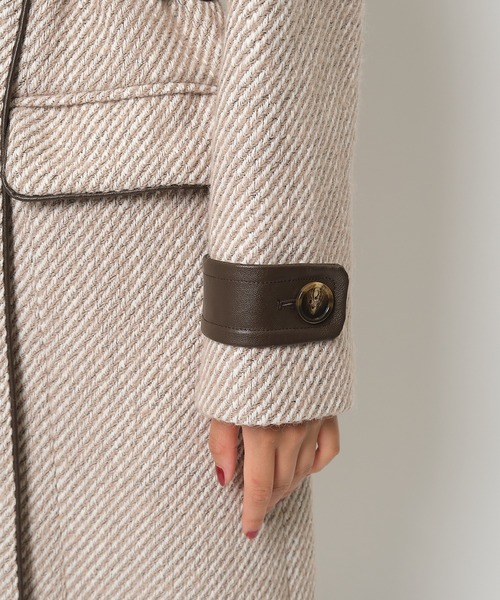 SPIRALGIRL（スパイラルガール）の「ヘリンボーンダブルボタンコート（トレンチコート・レディース・グレー/ベージュ・FREE）」の21枚目の写真