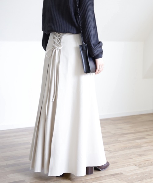 UNFIELD（アンフィールド）の「【UNFIELD TRバックレースアップスカート】（スカート・レディース・ブラック/カーキ/アイボリー・FREE）」の10枚目の写真