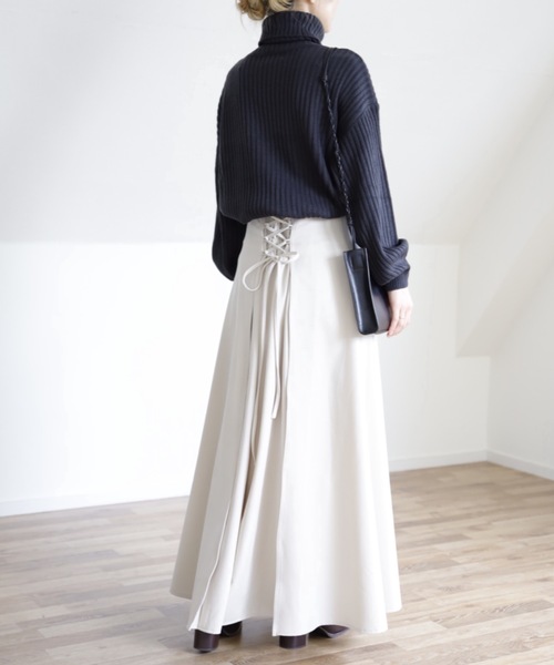 UNFIELD（アンフィールド）の「【UNFIELD TRバックレースアップスカート】（スカート・レディース・ブラック/カーキ/アイボリー・FREE）」の12枚目の写真